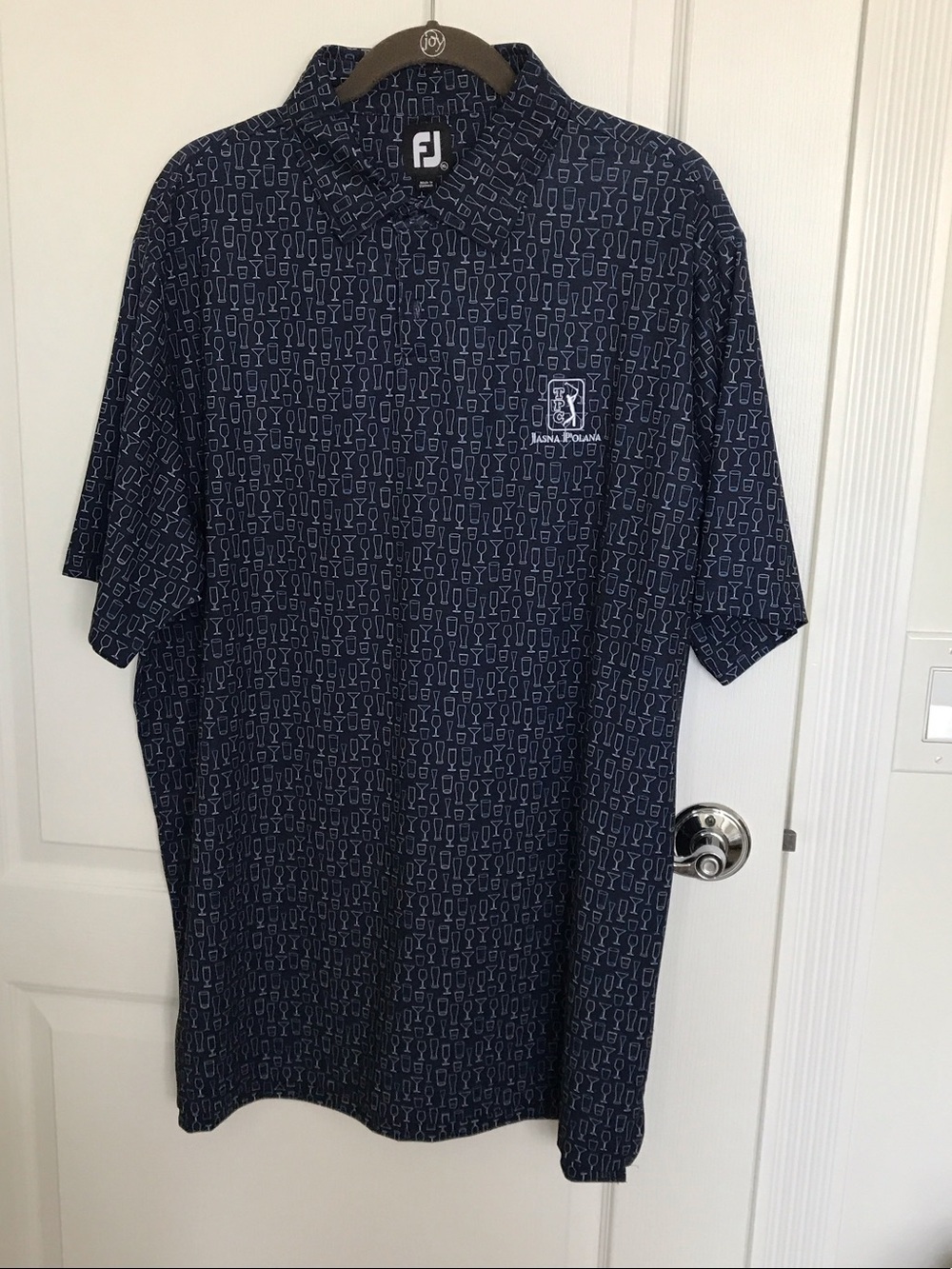 FootJoy Navy Golf Polo with Micro Icon Print